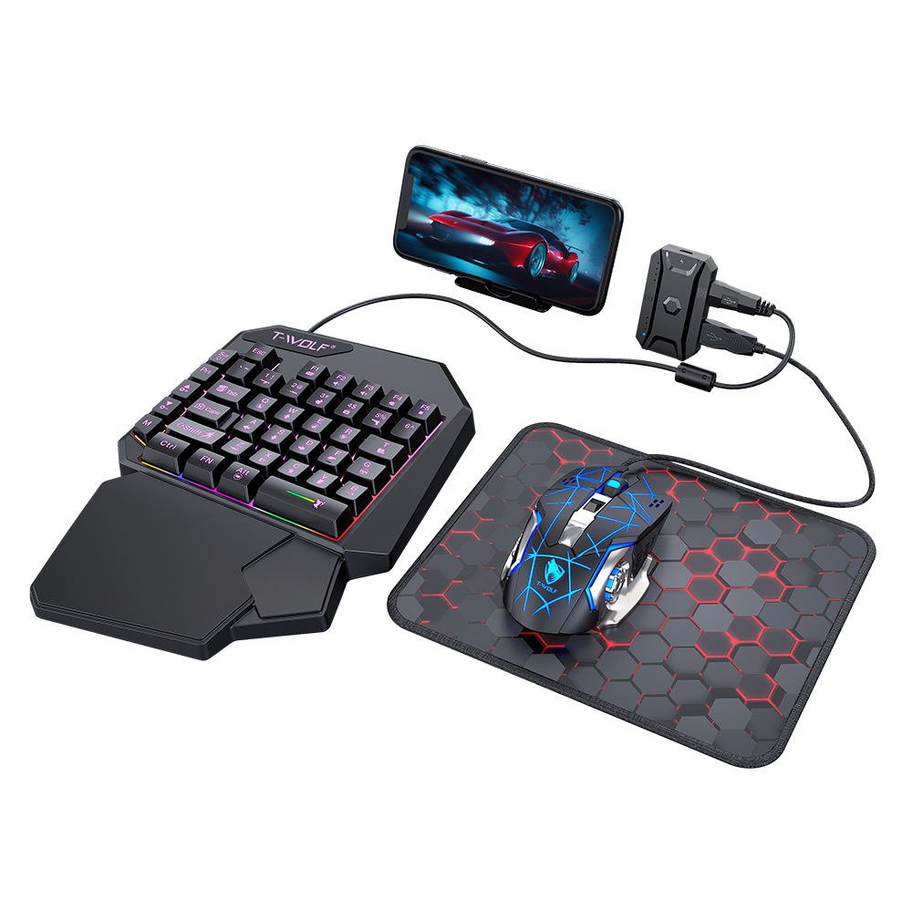 T-WOLF TF950 5 In 1 Wired Gaming Combo